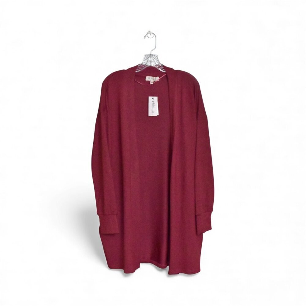Philosophy Long Sleeve Open Front Longline Cardigan Sweater Size L